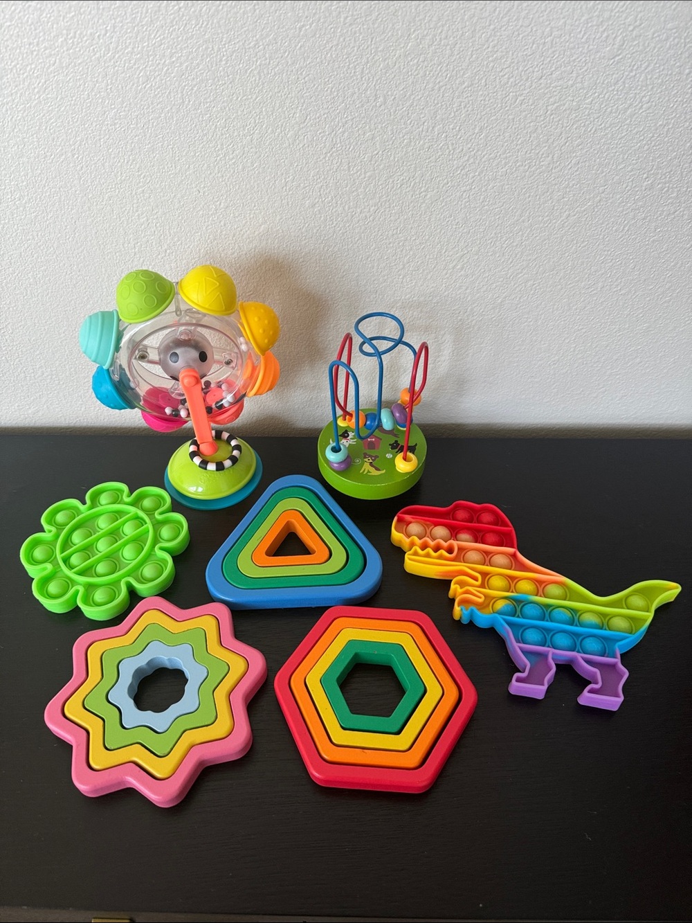 Kids Colorful Sensory Pop & Stack Toy Set - Multicolor